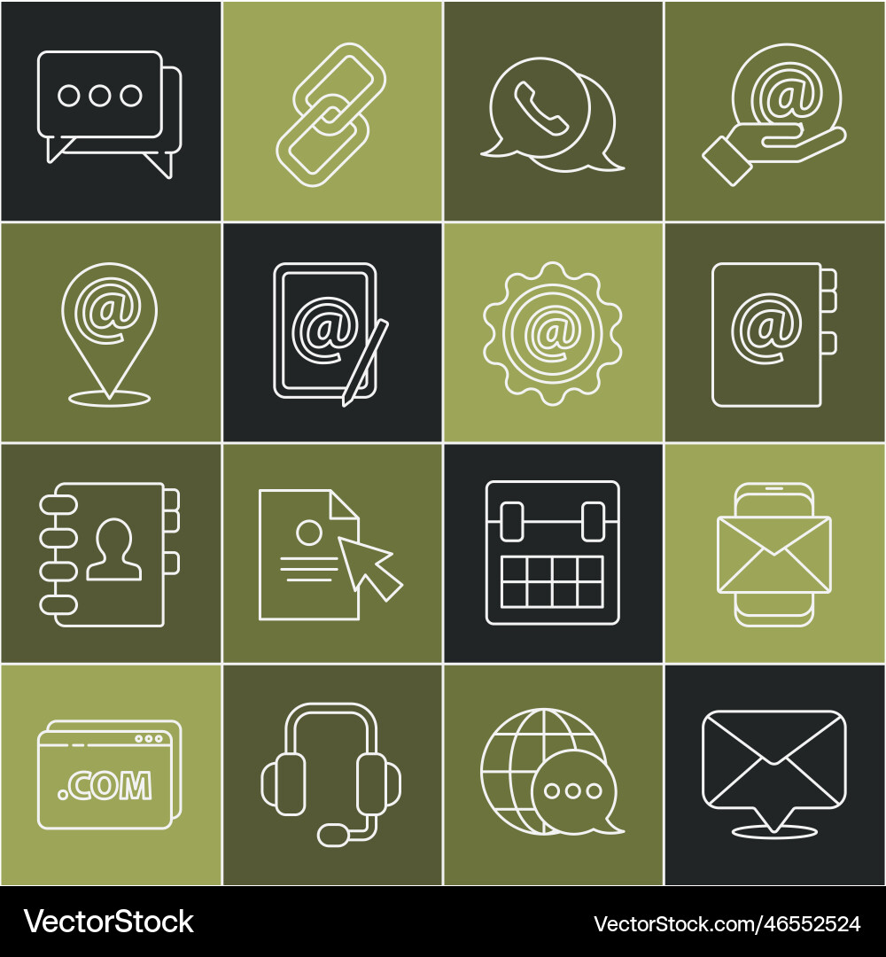 Set line envelope mobile and address Set line envelope mobile and address vector image