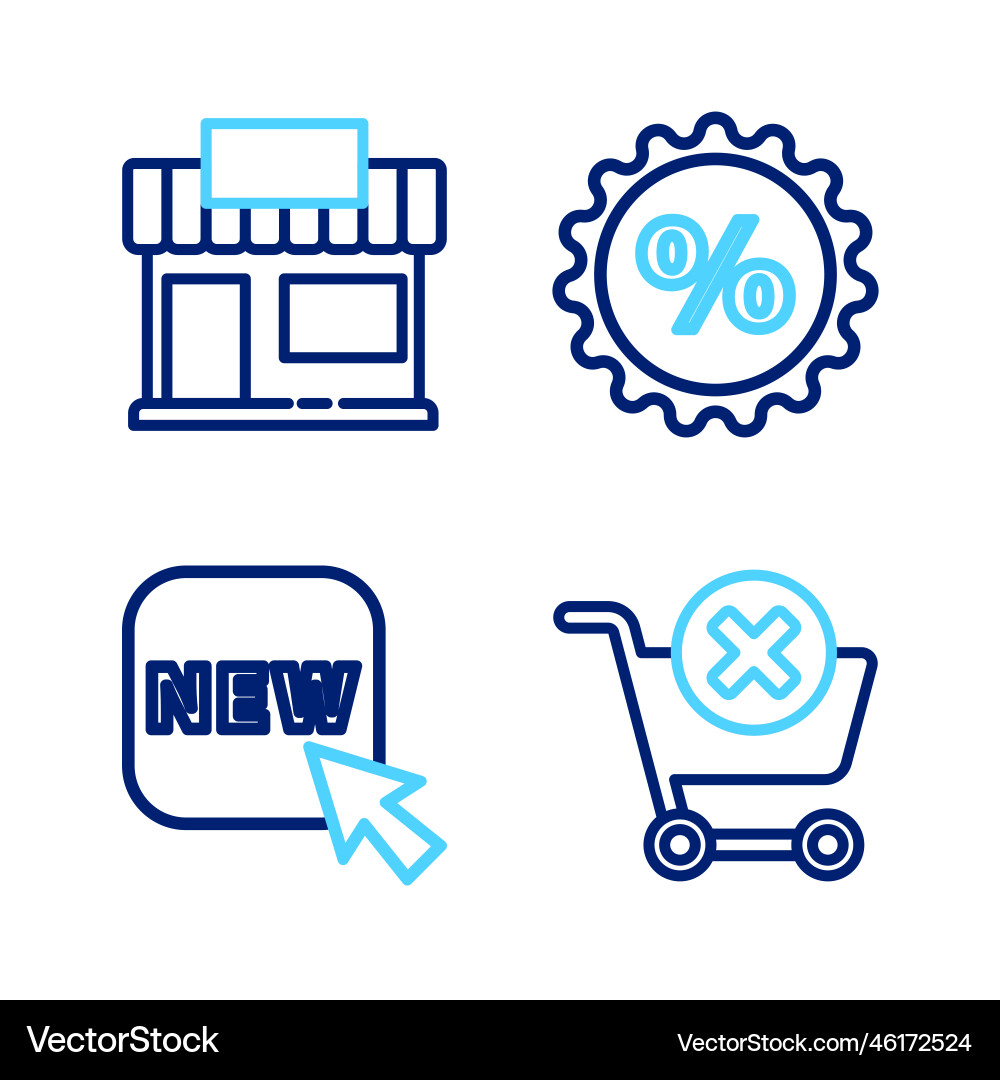 Set line remove shopping cart button with text Vector Image