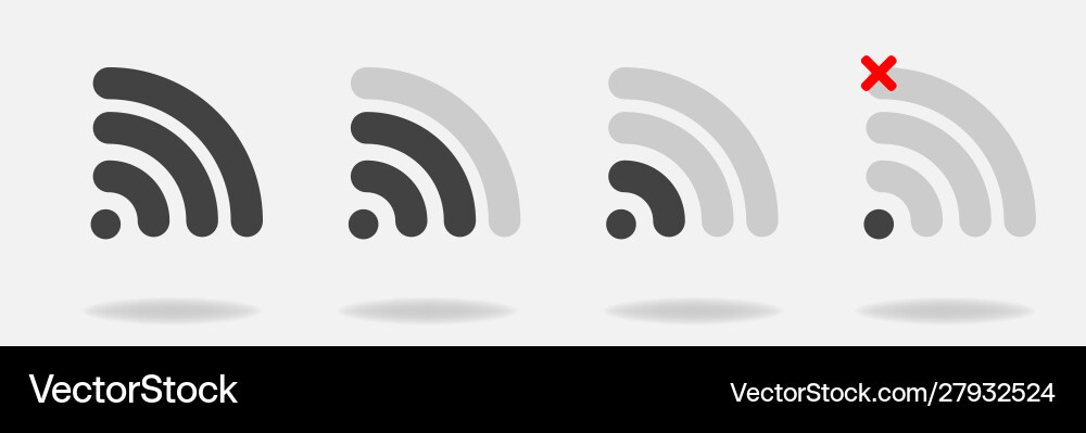Set wi-fi icons with different signal received Vector Image