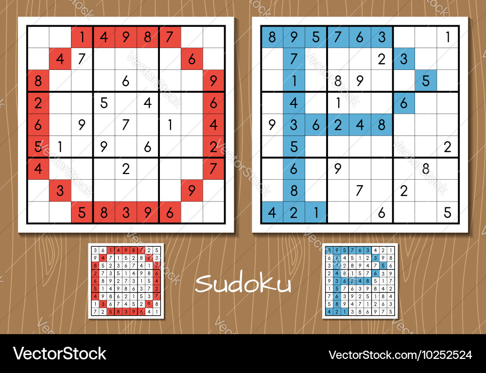 Sudoku set with answers o p letters Vector Image