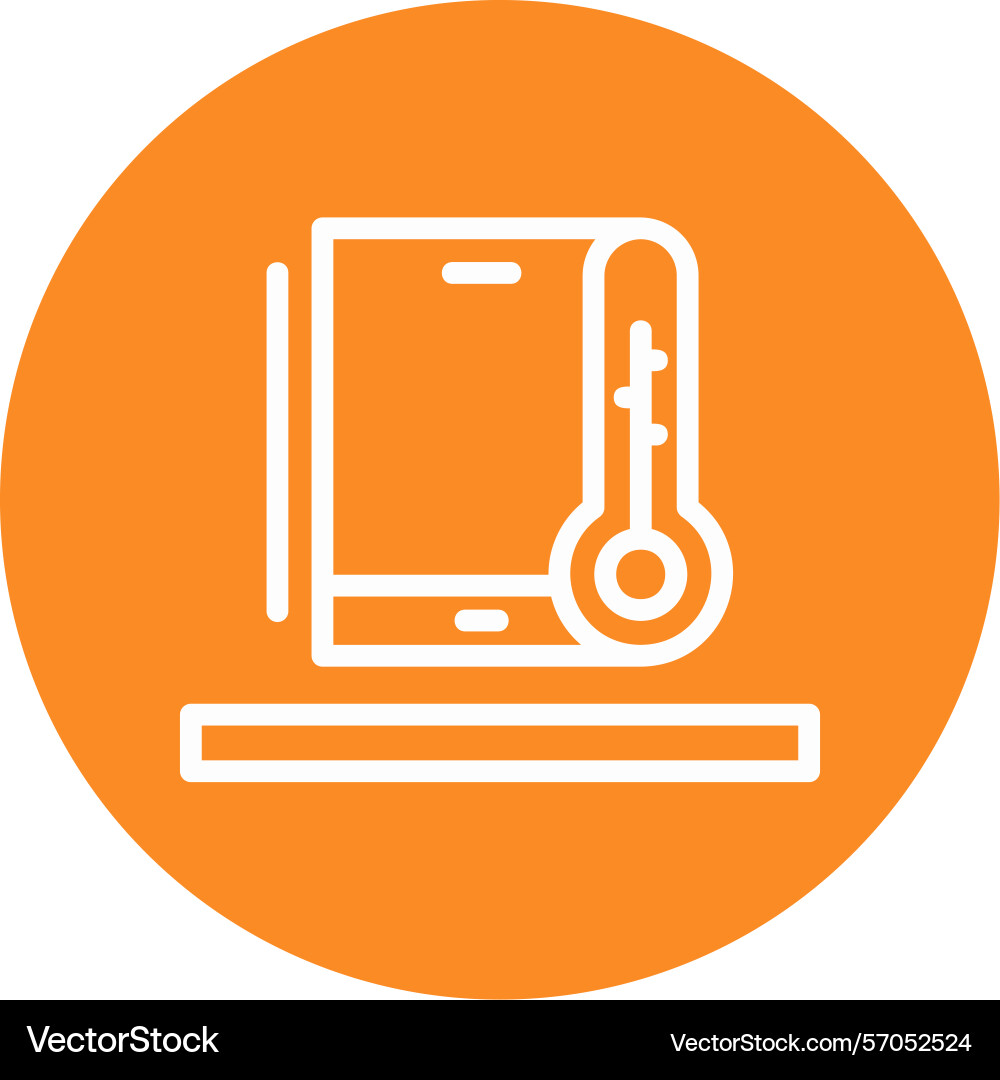 Thermometer line circle style icon design Vector Image