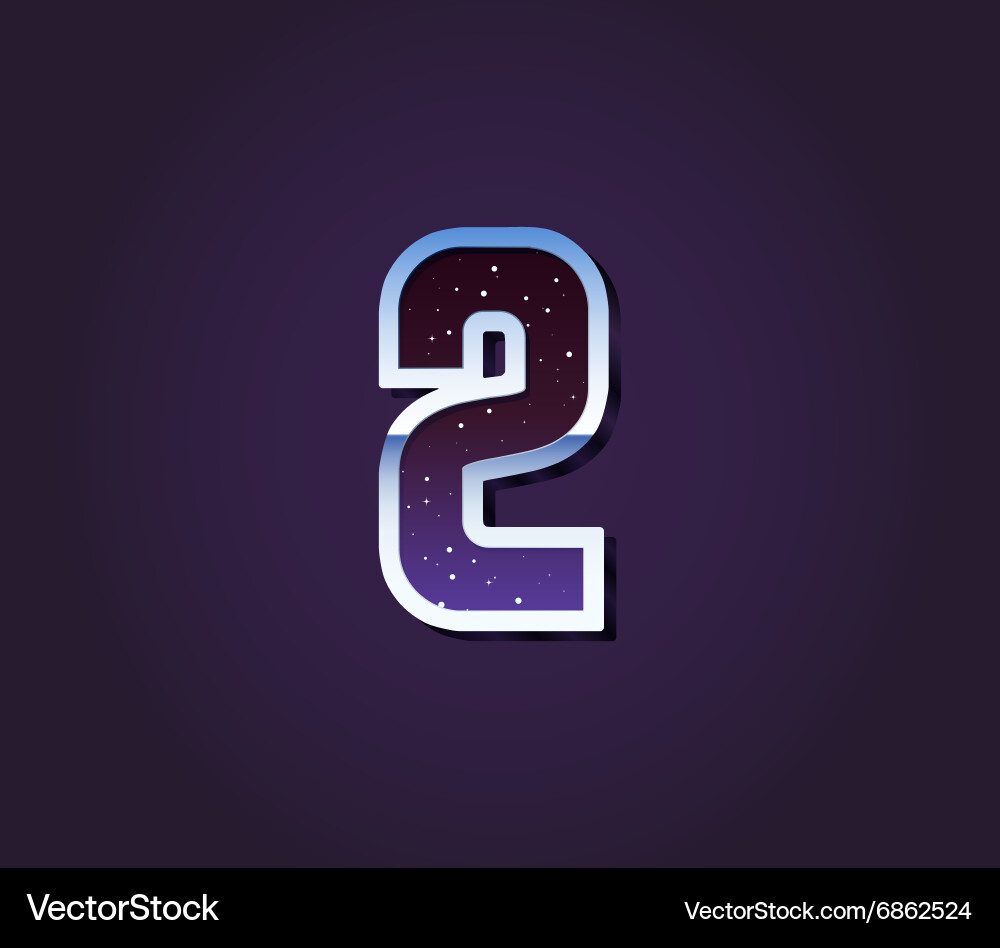 Universe 80s retro sci-fi font digit number Vector Image