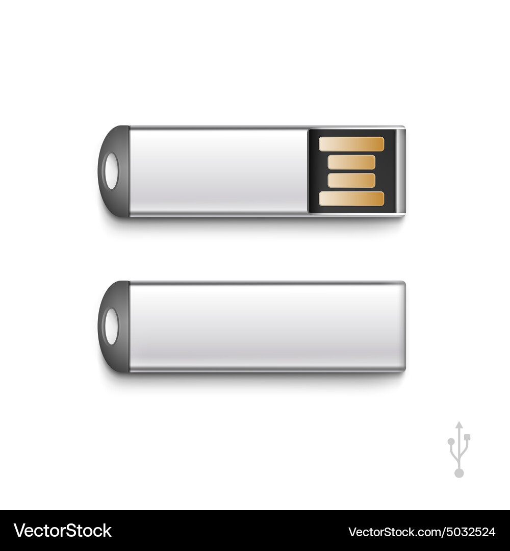 Usb flash drive stick memory set isolated vector image