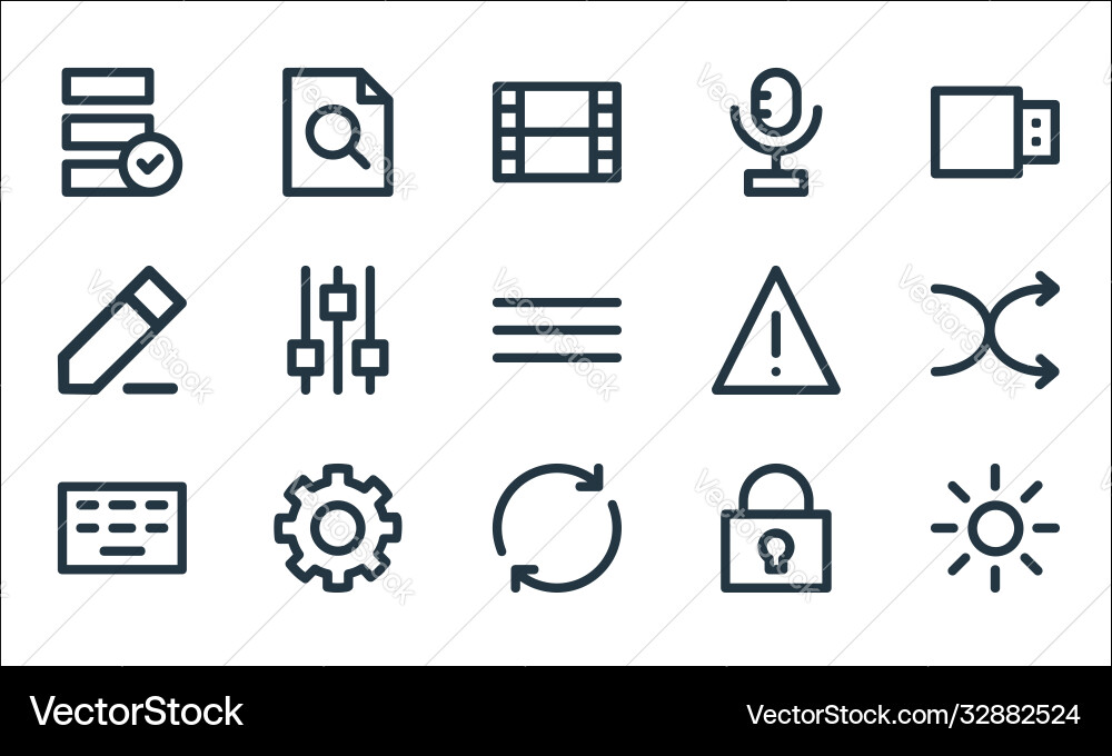 User interface line icons linear set quality User interface line icons linear set quality vector image