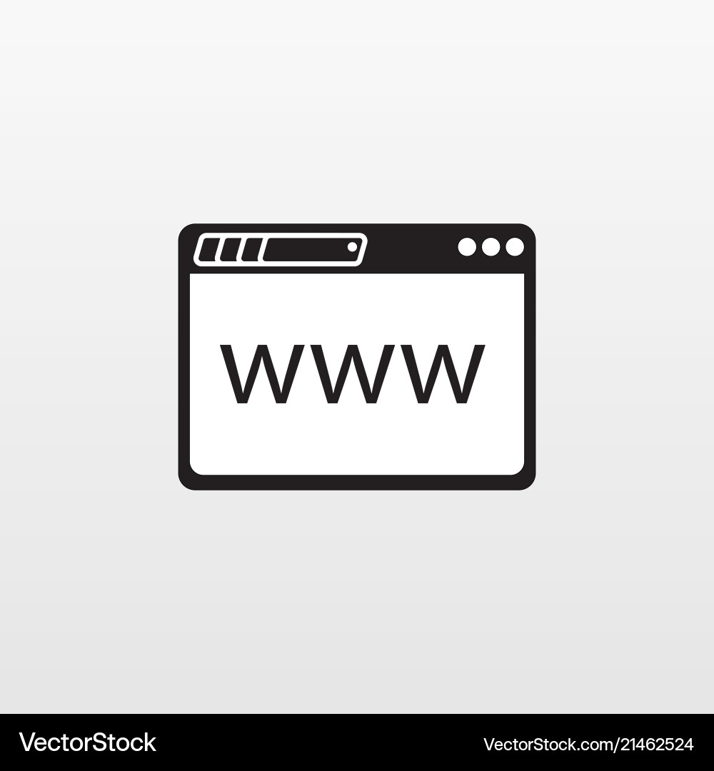 Web site window icon isolated browser landing pag vector image