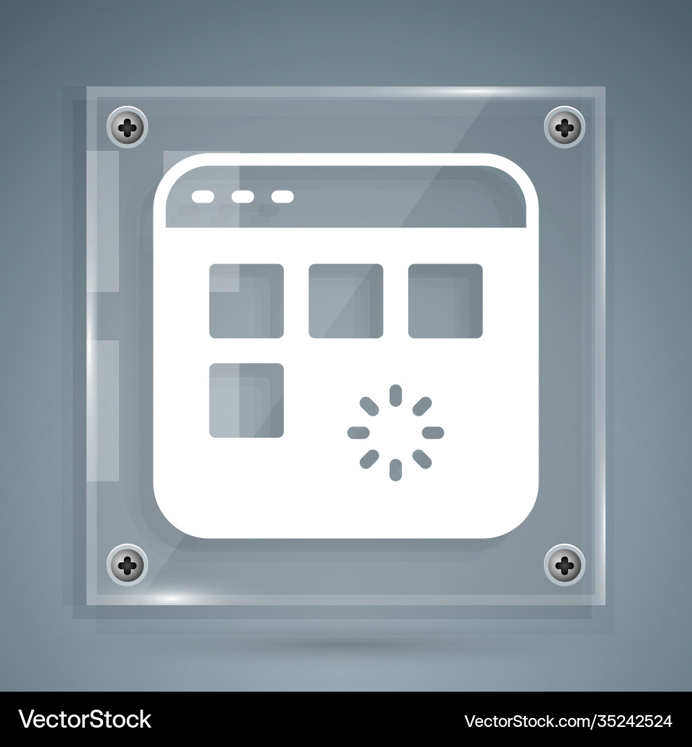White loading a data window with progress bar vector image