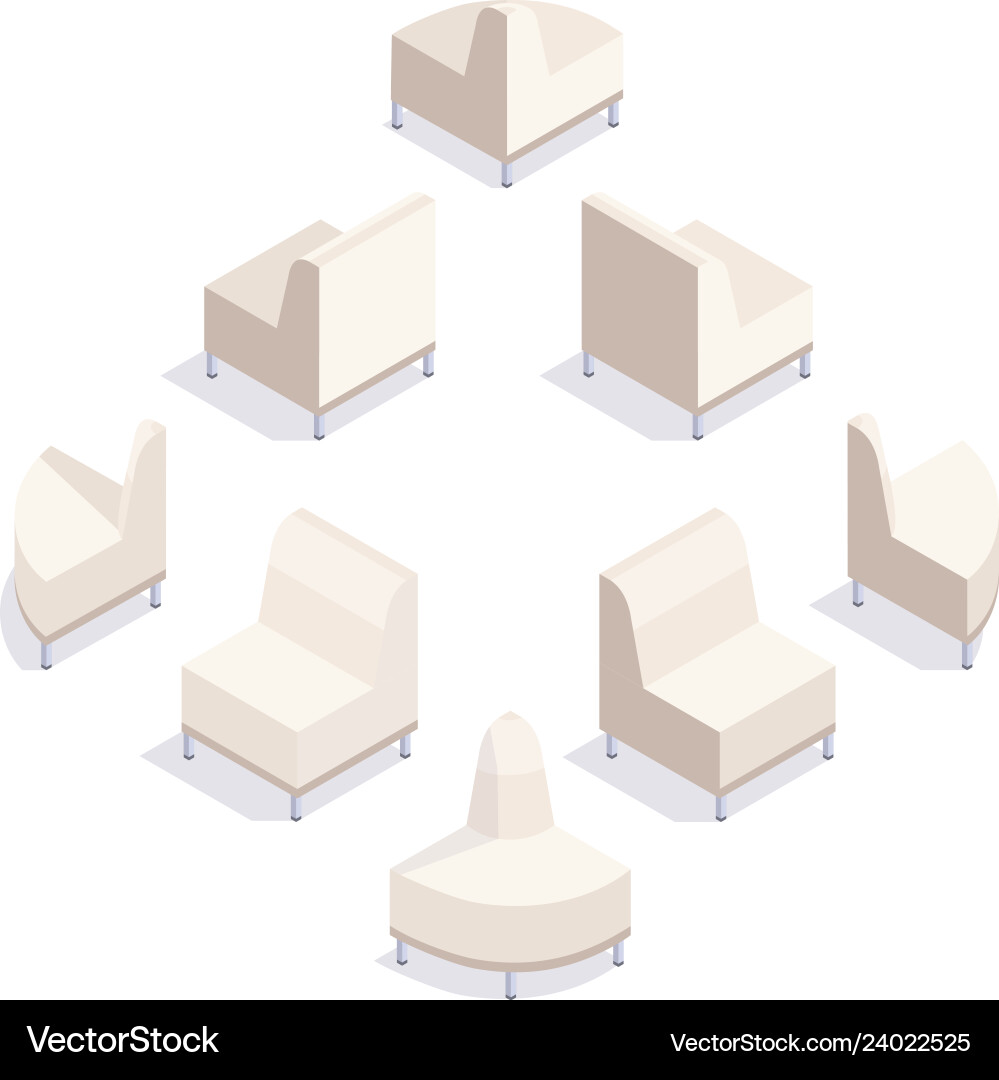 3d sofa view from the rear and front 3d sofa view from the rear and front vector image