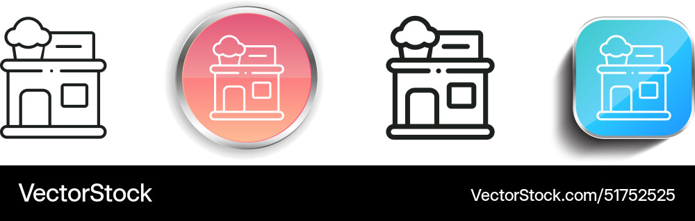 Bakery icon thin linear regular and button style vector image