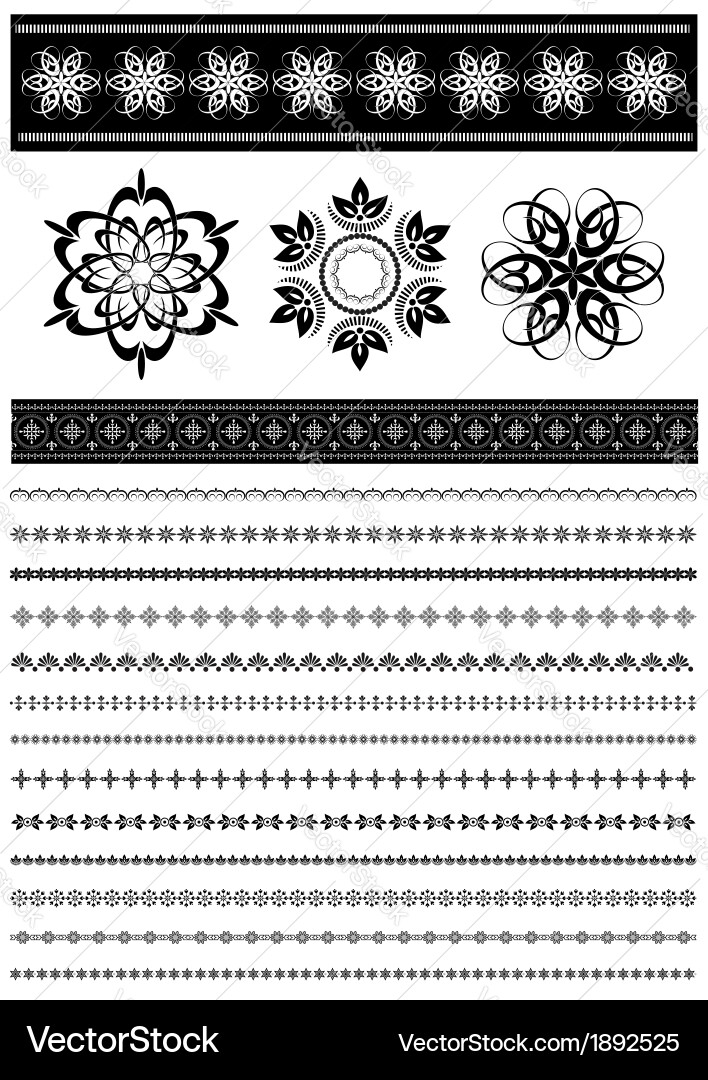 Collection patterned border vector image