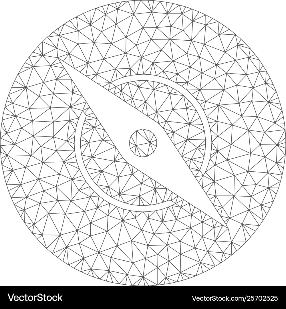 Compass polygonal frame mesh Compass polygonal frame mesh vector image