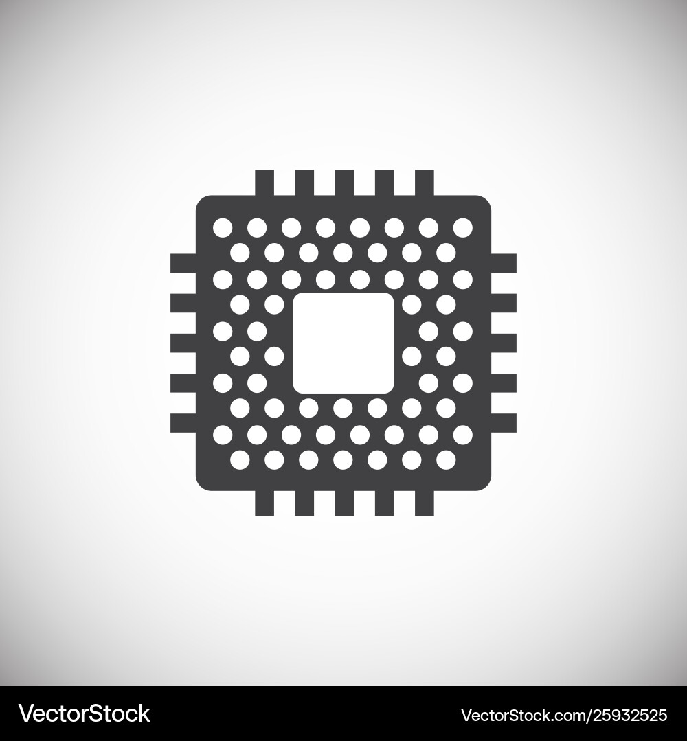 Computer chip related icon on background Vector Image