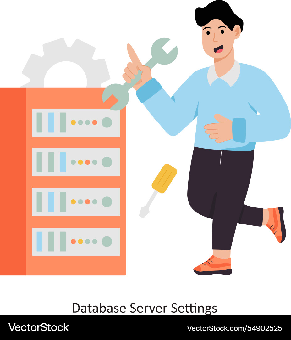 Database server settings eps Vector Image