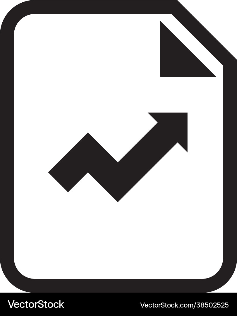 Document icon with growth chart and graph Document icon with growth chart and graph vector image
