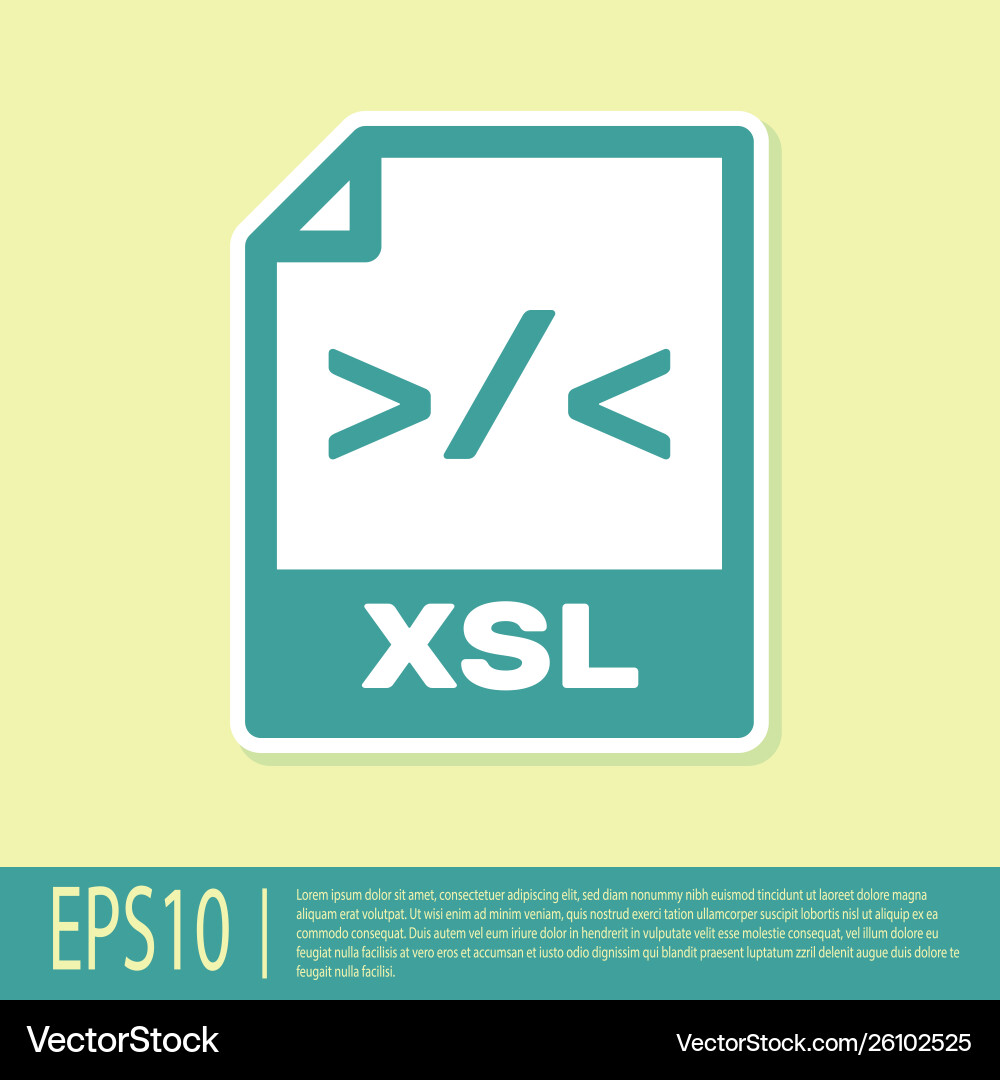 Green xsl file document icon download button vector image
