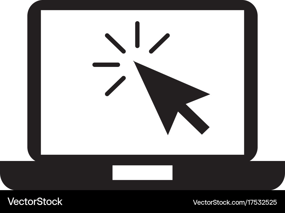 Laptop technology arrow cursor point select vector image