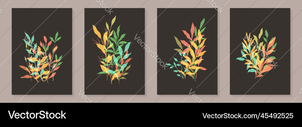 Leafy Abstract Branch Pattern vector image