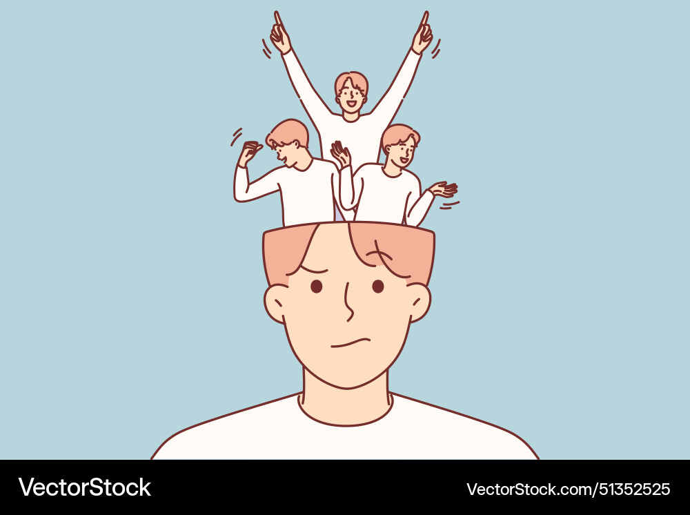 Man external calm hides joy and euphoria in form Man external calm hides joy and euphoria in form Vector Image