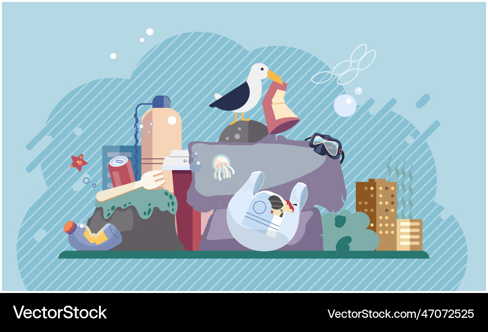 Pollution with garbage and waste big problem due Vector Image