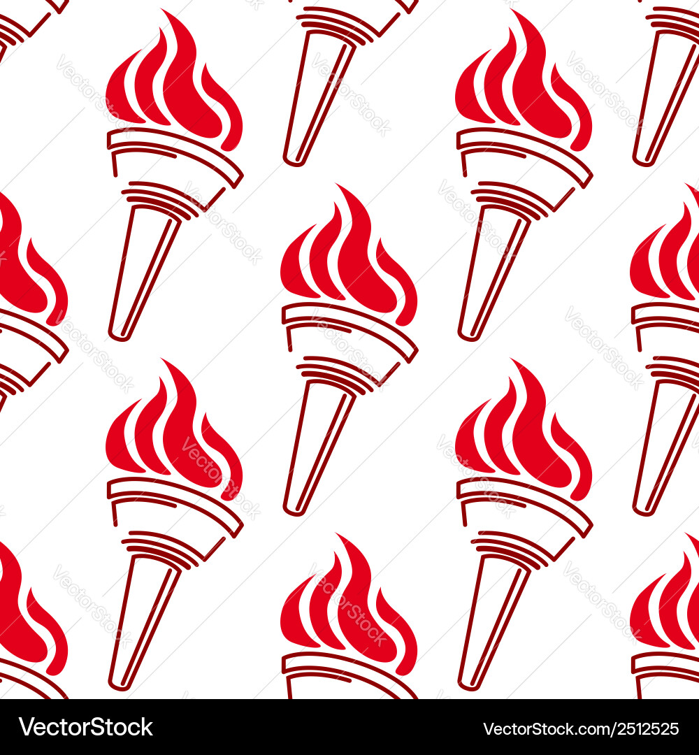 Retro Torch Flame Pattern vector image