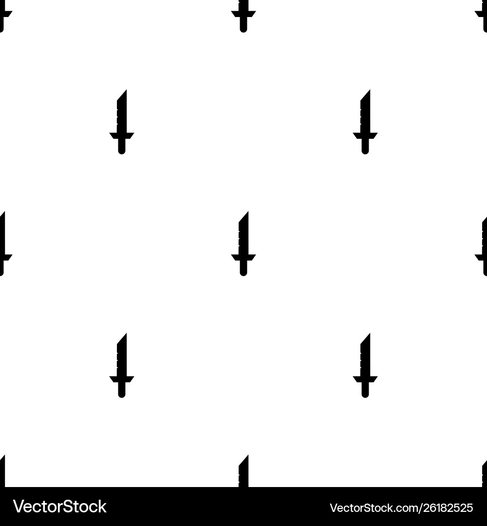 Seamless pattern with simple sword icons black Seamless pattern with simple sword icons black vector image