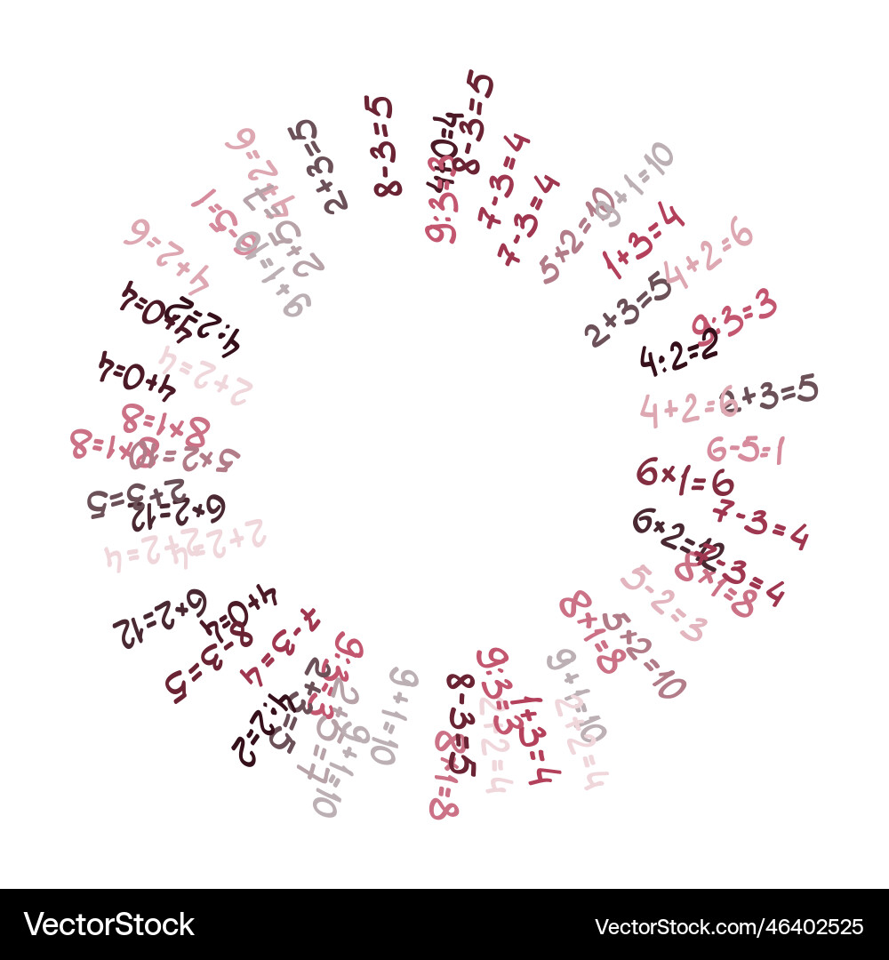 Solve mathematics examples round pattern vector image