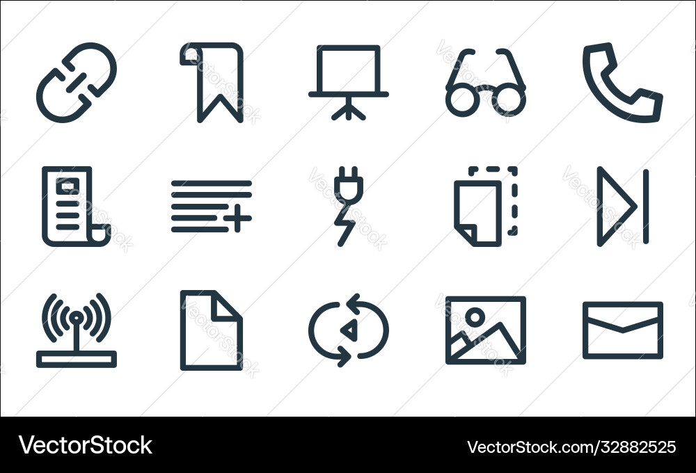 User interface line icons linear set quality User interface line icons linear set quality vector image