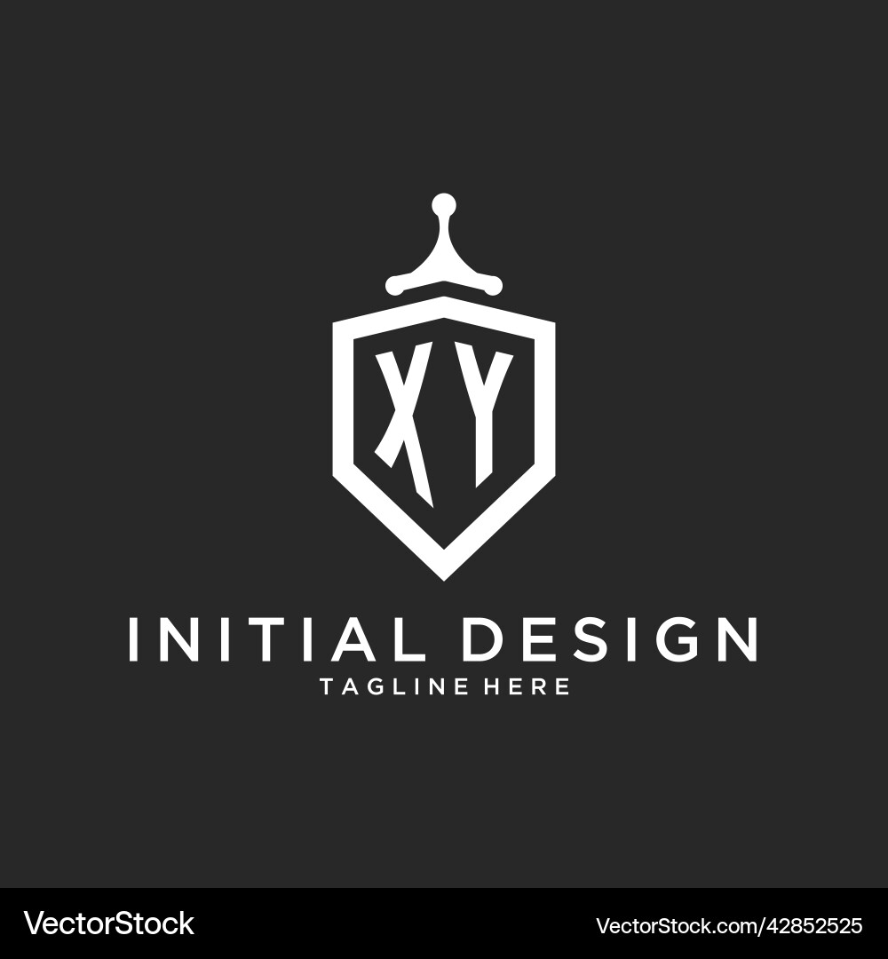Xy monogram logo initial with shield guard shape Vector Image