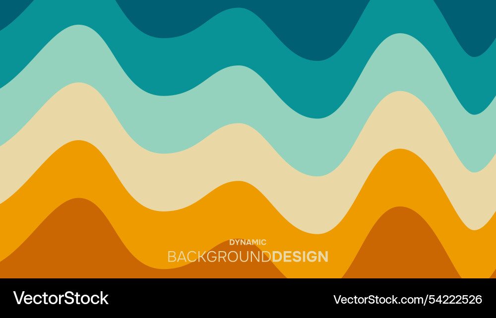 Abstract retro colorful dynamic waves background Vector Image