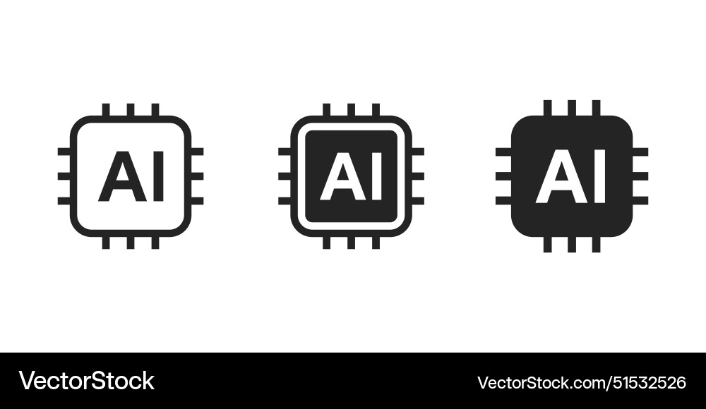 Artificial intelligence ai processor chip symbol Vector Image