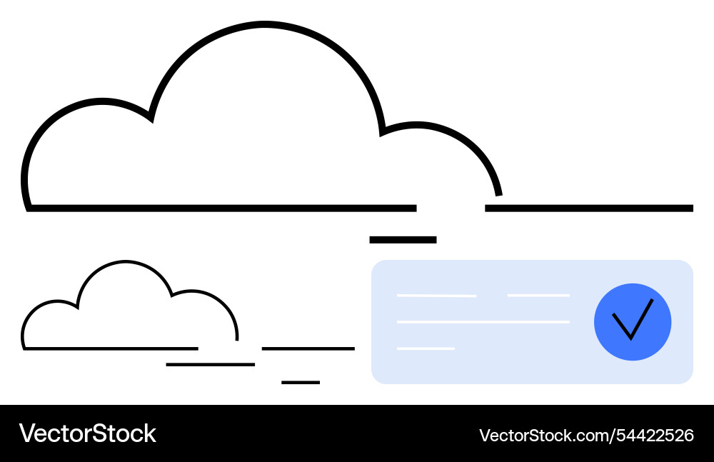 Cloud computing concept with large outline Cloud computing concept with large outline vector image