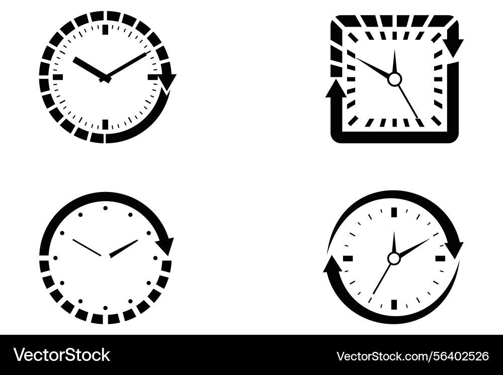 Comprehensive collection of clock icons for web Vector Image