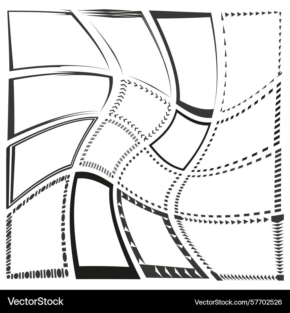 Curved abstract frames dynamic border pattern Curved abstract frames dynamic border pattern vector image