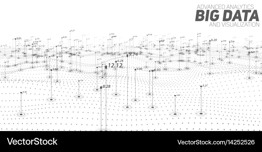 Data Streams Grayscale Network vector image