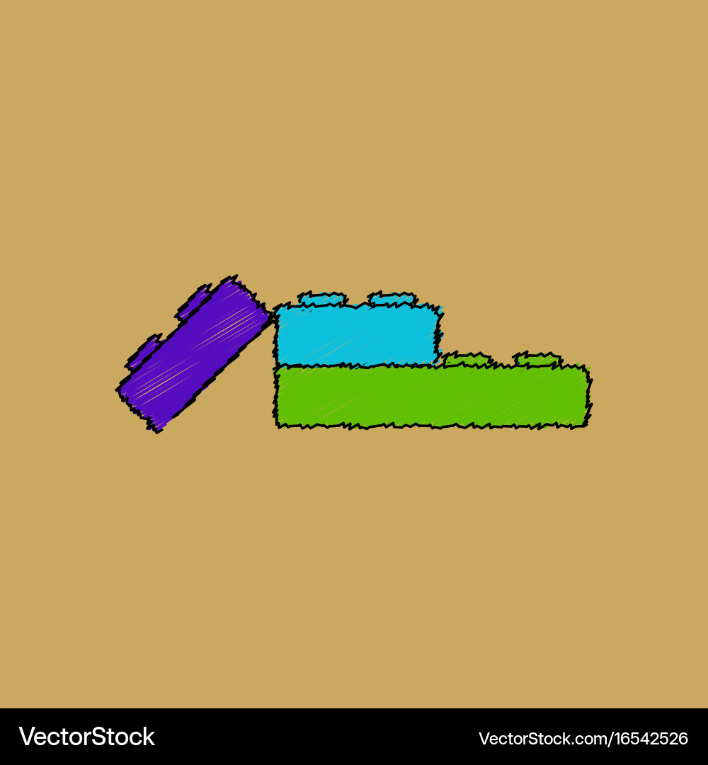Flat shading style icon lego constructor vector image