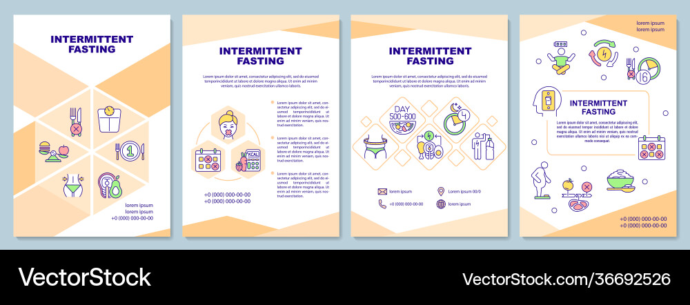 Intermittent fasting brochure template Intermittent fasting brochure template vector image