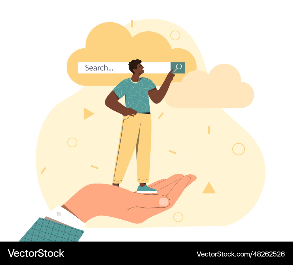 Man with search engine concept vector image