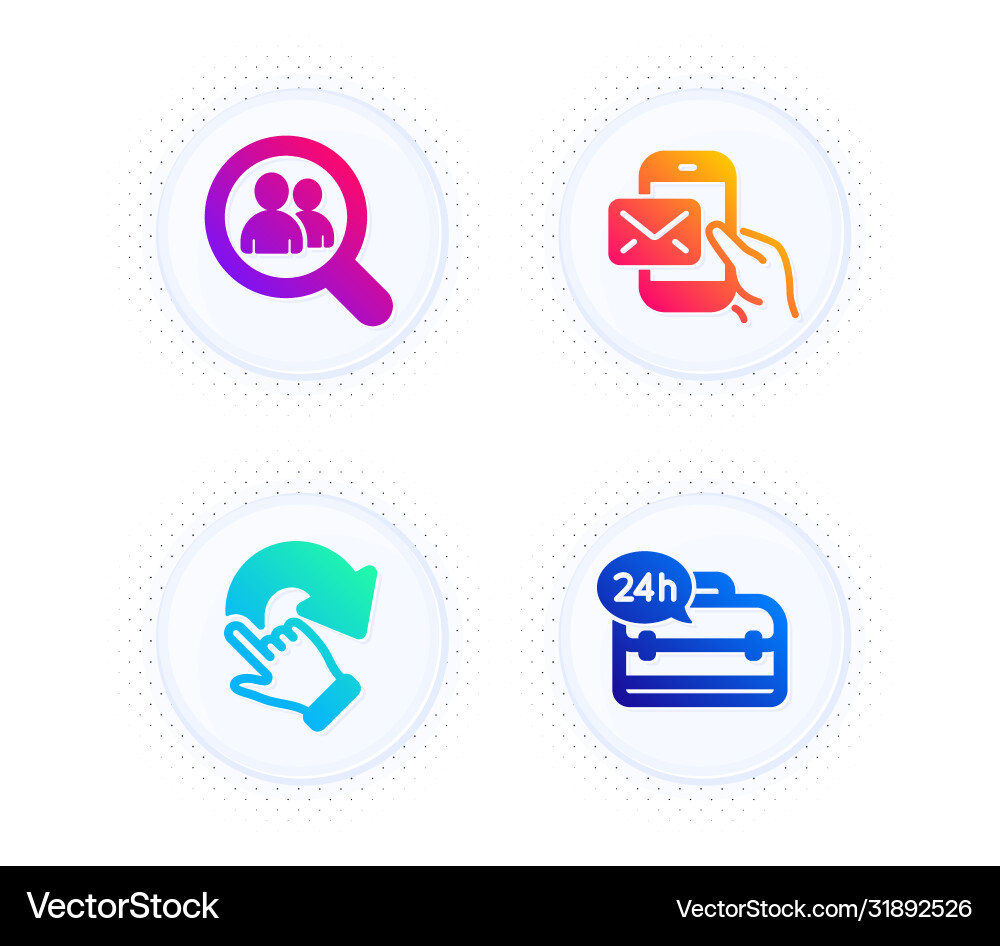 Messenger mail rotation gesture and search Messenger mail rotation gesture and search Vector Image