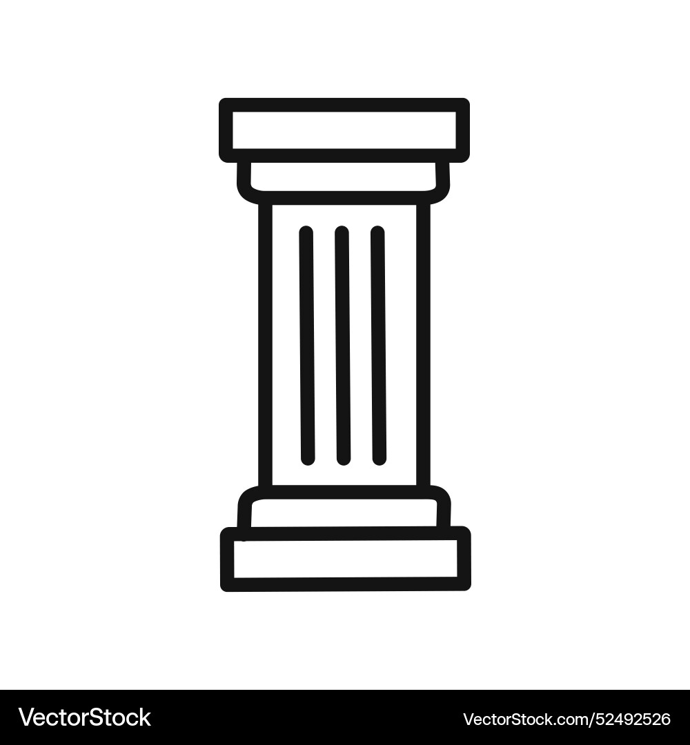 Pillar column icon linear graphics set vector image