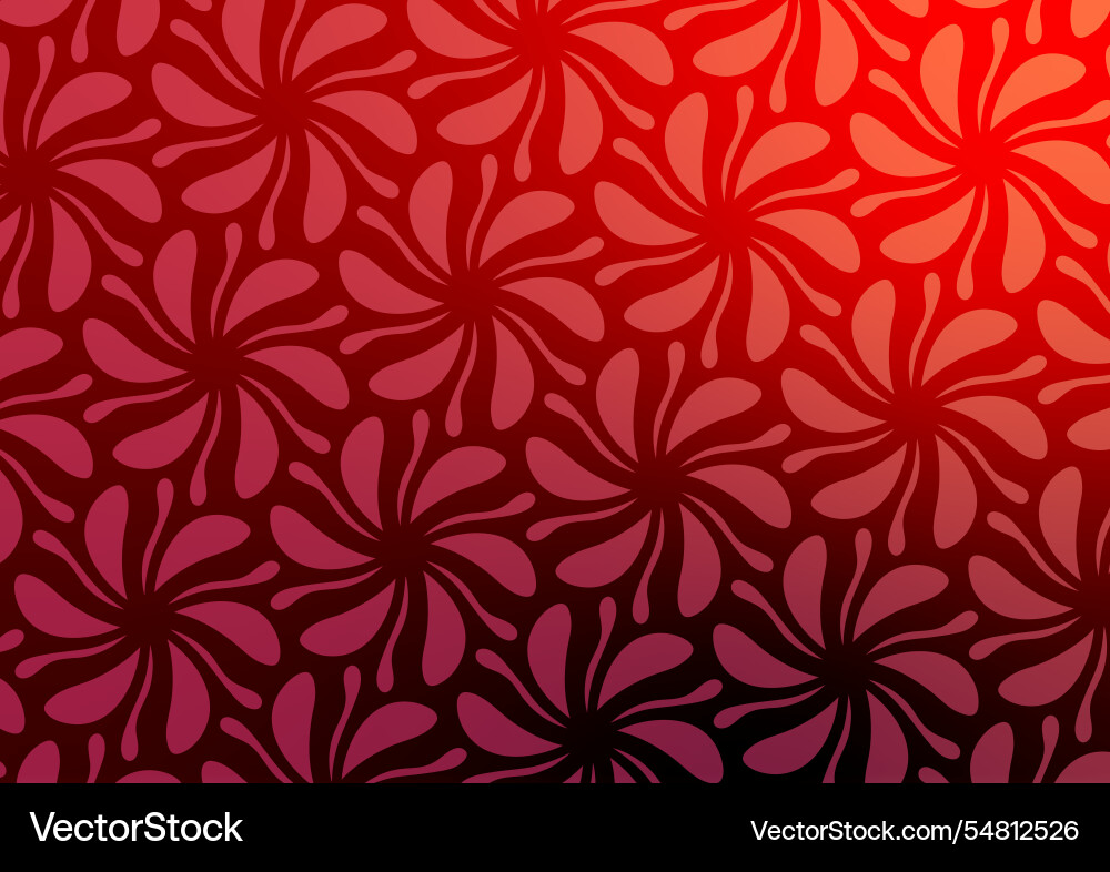 Red dark flower pattern gradient background Red dark flower pattern gradient background vector image