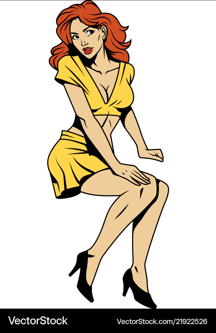 Retro Pin-Up Girl vector image