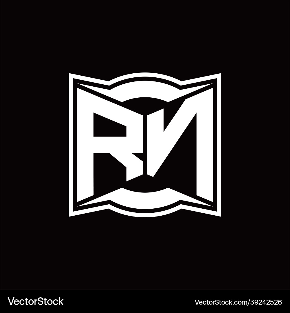 Rn logo monogram with abstract shape design Rn logo monogram with abstract shape design Vector Image