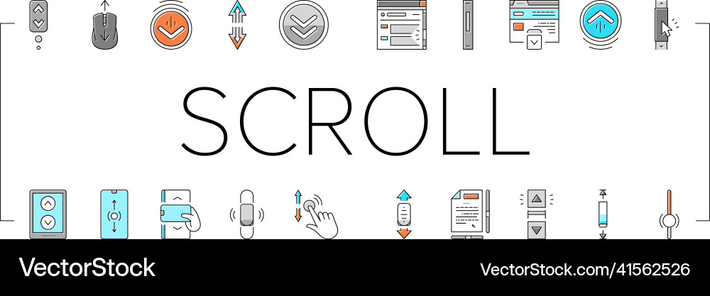 Scroll Computer Maus Cursor-Symbole setzen Scroll Computer Maus Cursor-Symbole setzen vektorbild
