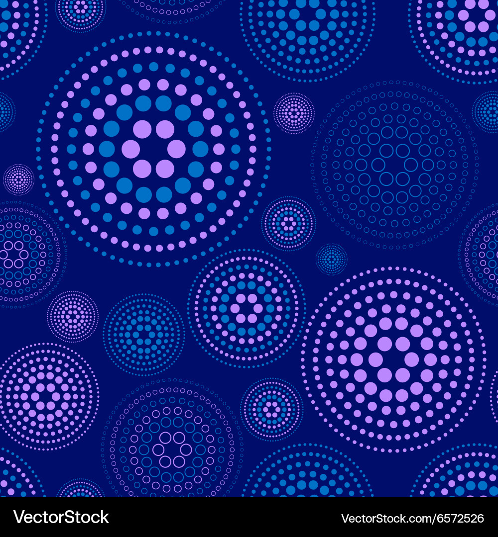Seamless pattern with concentric circles on dark Vector Image