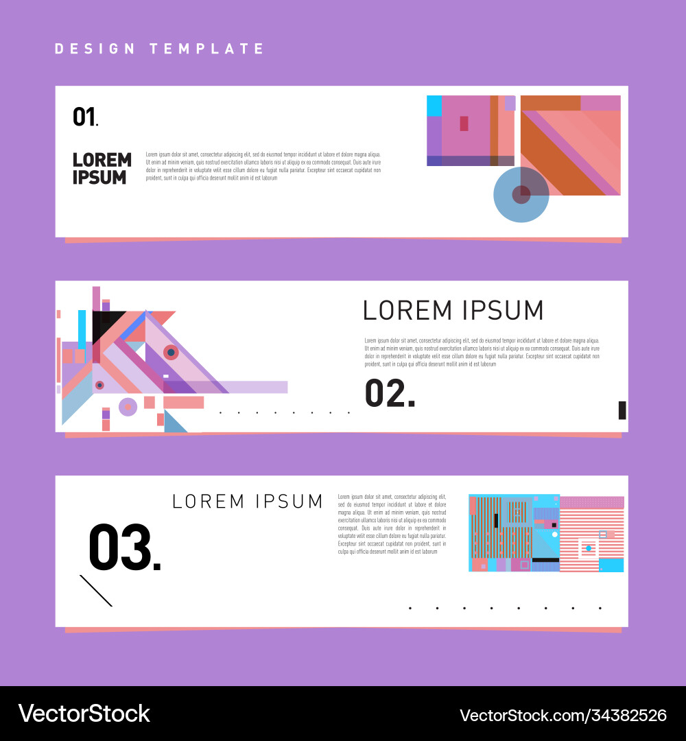Set abstract banner web design template retro Vector Image