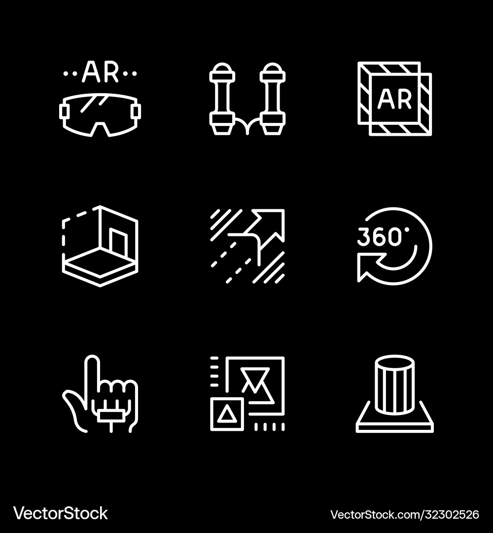 Set line icons augmented reality Set line icons augmented reality vector image