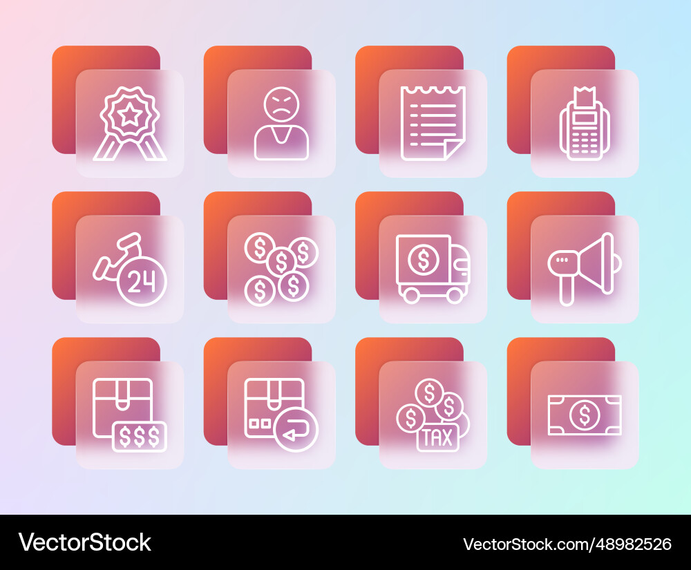 Set line pos terminal return cardboard box Vector Image