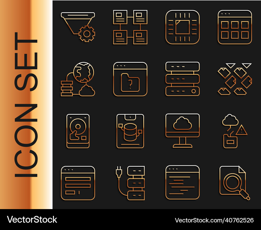 Set line search concept with folder cloud Set line search concept with folder cloud Vector Image