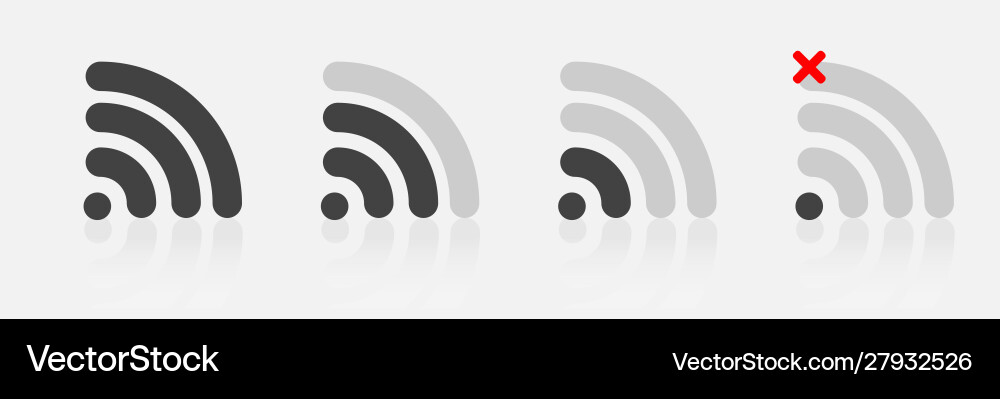 Set wi-fi icons with different signal received Vector Image