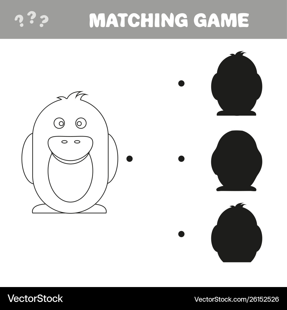 Shadow matching game for children find right Vector Image