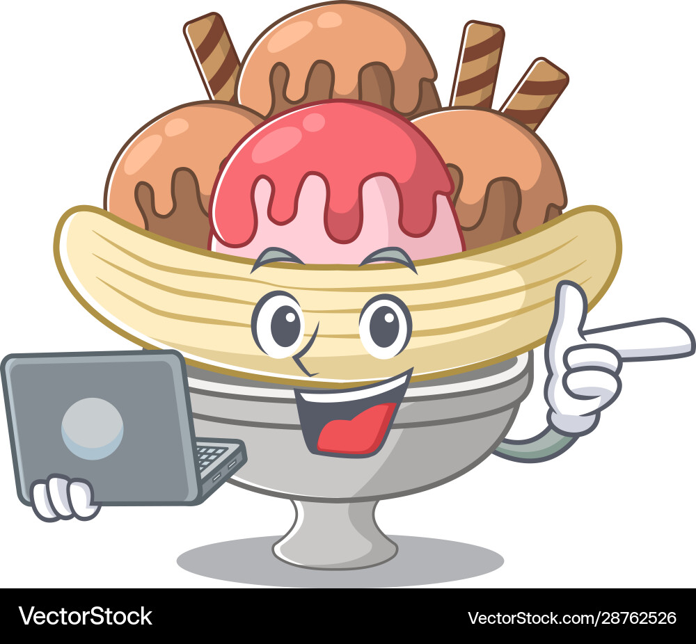 Smart character banana split working vector image